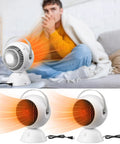 Two Pack Ceramic Space Heaters For Indoor Use 1200W Portable Electric Heaters With Overheat And Tip Over Protection on table