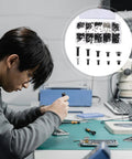 Laptop Screw Kit 500 Piece Flat Head Self Tapping Screws Countersunk Carbon Steel for tech repairs on table with tools