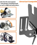 Upgraded Belt Grinder Tilt Table For Most 2x72 Inch Knife Grinders Bevel Making With Flat Platen And Hollow Grinding shown with examples