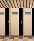 Restroom doors with premium black metal two pack unisex bathroom signs for doors or walls, heavy duty metal signs with super strong adhesive, easy install.