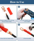 All In One Copper Wire Lugs Kit With 260 Copper Lugs For AWG 2 4 6 8 10 12 Gauge Battery Cable Ends usage steps
