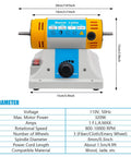 Industrial Strength Bench Buffer And Jewelry Polisher With Variable Speed Drive 320W Motor 800 To 10000 RPM Heavy Duty Design and control panel.