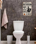 Kickass Vintage Metal Tin Sign 8X12 Inches With A Heck Funny Bathroom Wall Art And Farmhouse Humor Plaque on bathroom wall.