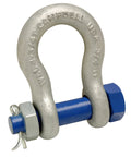Drop Forged Carbon Steel Bolt Anchor Shackle 2-1/2 Inch Trade, Galvanized Finish, 55 Ton Working Load, ASTM A-153 Compliant