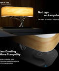 Masdio Bedside Lamp With Bluetooth Speaker And Wireless Charger Sleep Mode Stepless Dimming Table Desk Lamp with wood shade