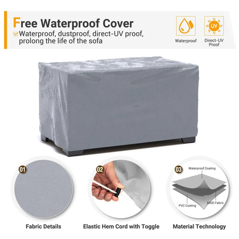 Outdoor Storage Table For Patio Coffee Table All Weather Wicker With Waterproof Cover Rattan Furniture For Toys And Garden Tools