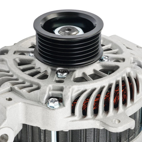 Close-up view of High Amp Alternator Replacement For Mazda 6 2006-2013 2.3L And 2.5L Plus MX 5 Miata 2006-2008 12V 100Amp CW 6 Groove Pulley Ready To Roll Plug And Play.