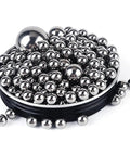0.5kg Bulk 304 Stainless Steel Balls Heavy Duty Pro Grade Precision Bearing Spheres Ranging From 2mm To 5mm Rust Resistant Agitator Beads For Industrial And DIY Equipment And Projects, assorted stainless steel balls in a bowl