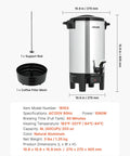 Big Batch Commercial Coffee Urn With Dripless Faucet 40 Cup 203 Oz Hot Beverage Dispenser 1090W Quick Brew Coffee Maker