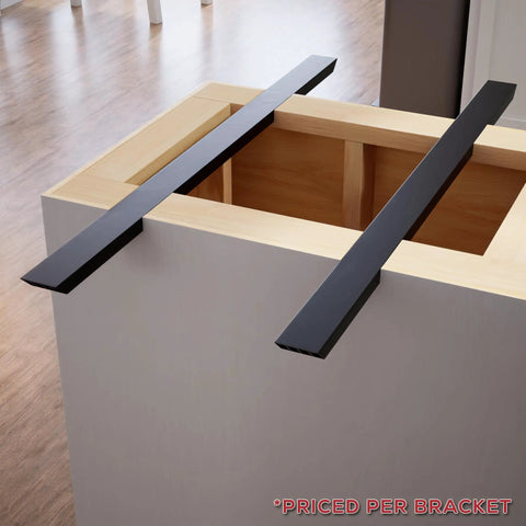 Heavy Duty 42 Inch Double Sided Kitchen Island Countertop Bracket Built From Ribbed Aluminum For Real Tough Strength And Easy DIY Projects Industrial Style Mounting Bracket For Concrete Wood And Stone Surfaces