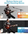 Before and after comparison of High Density Acoustic Foam Corner Bass Traps For Music Studios Podcast Recording Home Cinema Audio Treatment.