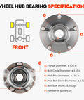 Front view of Front Wheel Bearing Hub Assembly For 2007 2012 Nissan Altima 2.5L With 5 Lug 4 Wheel ABS Replacement 513294