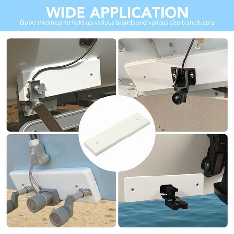 Marine Grade HDPE Transducer Mounting Plate For Fish Finder Mounts, Heavy Duty Transom Saver To Protect Boat Hull, Secure Electronics Installation, 1 Pack on boat transom