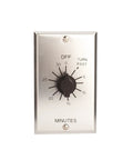 Spring Wound In Wall Twist Timer With Commercial Metal Plate, 30 Minute Auto Shutoff For Motors Or Lights, front view