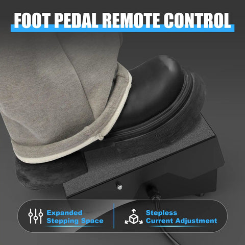 Top Shelf Slick 5 Pin TIG Welding Foot Pedal Control Box With Solid 10 Foot Extension Cable And Smooth Amperage Dial For ACDC Welding Machines And Parts