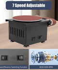Heavy Duty 6 Inch Mini Disc Sander And Bench Belt Sander Combo, 7 Speed Adjustable Tabletop Grinder with 100W motor and controls.