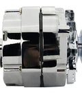 Side view of One-Wire Self-Exciting 100 Amp Chrome Alternator For Chevy 305 350 SBC Street Rods Replaces 7127SECN100A 1100125