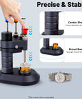 Hand Setting Press For Watchmakers And Needle Installation, Parallel Hand Fitting Kit for precise adjustments shown on bench tool.