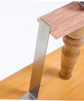Close-up of Easy To Use Pendulum Inertia Demonstrator for Physics Labs showing wooden construction and metal rod detail.