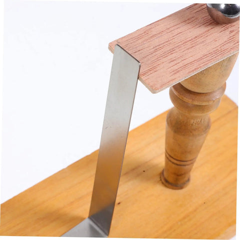 Close-up of Easy To Use Pendulum Inertia Demonstrator for Physics Labs showing wooden construction and metal rod detail.