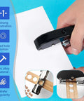Close-up of 8mm Heavy Duty Hole Punch Tool For Paper And Card Projects, showing handheld use and clean hole punch in white paper.