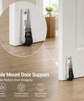 Quickest Sagging Door Fix Smooth Glide Upgrade For Heavy Drawers And Sliding Gates Rock Solid Silver Side Mount Non Swivel Low Profile Caster Wheels With Complete Hardware Set installed on a door.