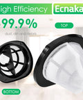 Replacement Featherweight Filters For 3-In-1 Lightweight Stick Vacuum 2030 Series, top and bottom view with mesh design.