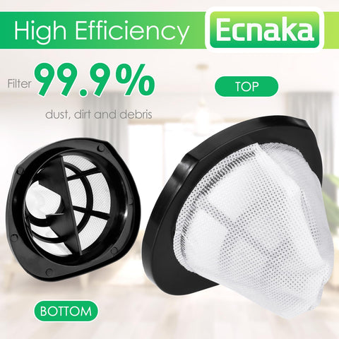 Replacement Featherweight Filters For 3-In-1 Lightweight Stick Vacuum 2030 Series, top and bottom view with mesh design.