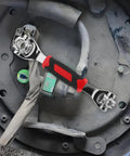 Universal Socket Wrench 48 In 1 With Rotating Head Multi Bit Fastener Tool Heavy Duty set on machinery background for repairs.