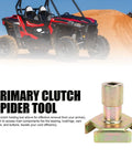Primary Clutch Spider Tool And Holding Tool With Center Hold Design For P90 P80 1000 XP Sportsman Models, Your Go-To Access Tool For Bearings, Bushings, Cam Rollers, And Buttons For Fast, Easy Clutch Maintenance. Gold metal clutch spider tool for ATV primary clutch service