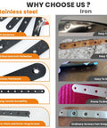 Comparison of stainless steel and iron mending plates highlighting durability, rust resistance, and screw effectiveness.