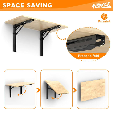 Heavy Duty Wall Mounted Folding Workbench Space Saving Collapsible Table Desk For Garage And Workshop Holds Up To 550 Lbs Board Size 32 X 18 Inches Transform Any Space Into A Working Station