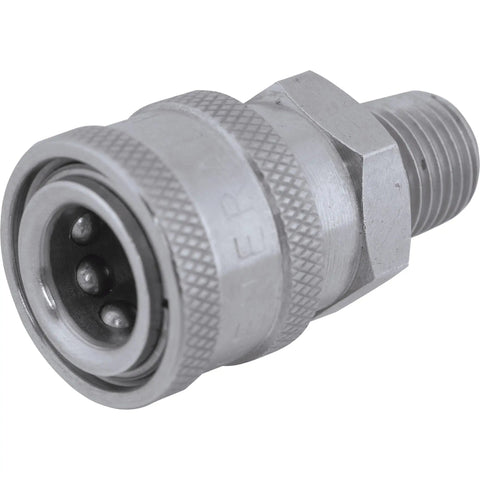 Stainless Steel Quick Connect Coupler for Pressure Washers Three Eighths Inch Male Fit 5000 PSI 12 GPM Easy Nozzle Swap Heavy Duty Quick Connect Adapter