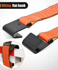 Built Tough 2 Inch By 30 Foot Flat Hook Ratchet Straps 10 Pack orange flat hooks designed for heavy duty cargo tie downs.