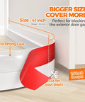 Door Draft Stopper Weather Stripping Kit Easy Install 41 Inch Long 2 Inch Wide With Ultra Strong Adhesive For Gaps Up To 1 Inch White