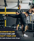 Ankle Straps For Dumbbells And Cable Machines With Extra Long Nylon Strap For Tibialis Training, Leg Extensions And Hamstring Curls