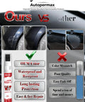 Comparison of Autopermax touch up paint showing superior OEM color match and protection against competitors.