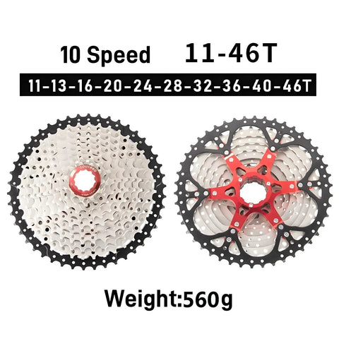 Bike Cassette 10 Speed Wide Range For Mountain And Road Bikes With 11-46T Options Durable Nickel Plated Steel Freewheel