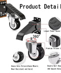 Heavy Duty Retractable Workbench Casters Kit Straight Up 300Kg Capacity showing 360° swivel mechanism with black pedal and PU wheels.