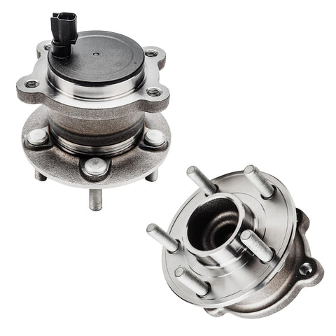 Rear 2 Piece Wheel Bearing Hub Assembly Set Compatible With Ford Escape C Max Lincoln MKC 2013 Through 2019 FWD Models With Park Assist And ABS Replacement Drop In Ready High Quality Durable Bearings For Smooth Quiet Operation