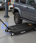 Low Profile Oil Drain Pan 17 Gallon Tank With Electric Pump And Flex Hose For Trucks Atvs Leak Proof Fluid Extractor under vehicle.