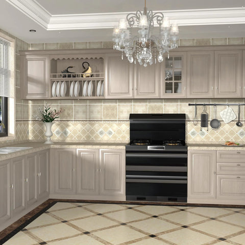 Modern kitchen with 10 Pack Brushed Nickel Cabinet Knobs and Silver Gold Knobs for Cabinets and Drawers, elegant cabinetry.
