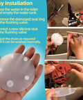 3 Inch Toilet Tank Silicone Flapper Seal Gasket Replacement Stops Running Toilets And Phantom Flushing No Fuss Install Durable Silicone Seal Fits Standard Flapper Styles For Quick Effective Fix, install steps shown