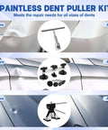 All In One 140 Piece Car Dent Removal Kit With T Bar Slide Hammer Bridge Puller Dent Lifter Suction Cups Glue Gun Tap Down Pen 100 Plus Puller Tabs For Easy DIY Dent Repair Of Dents Hail Damage And Door Dings, before-after tools