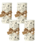 Breathable Cotton Gauze Bed Rail Teething Protector For Baby Crib Sides with bunny print and brown ribbon
