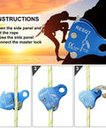 Rock Climbing Rope Grab And Belay Device For Mountaineering And Rescue, Pro Grade Lightweight Magnesium Alloy Ascender, Easy Clip