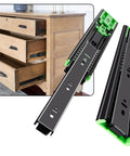 12 Inch Full Extension Drawer Slides With Ball Bearing Rails Side Mount Soft Close Heavy Duty 100 Lb Capacity installed in cabinet