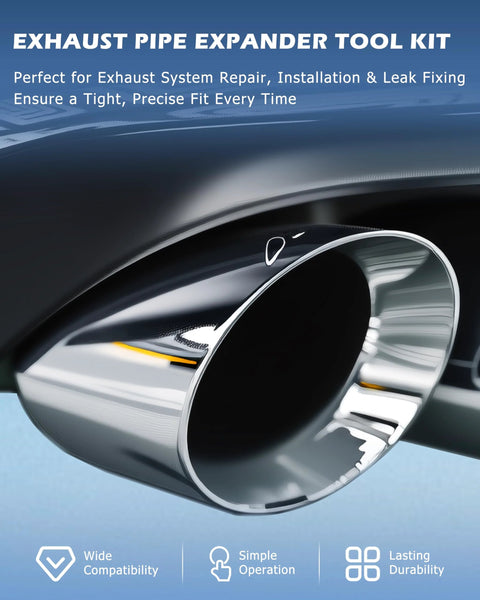 Exhaust pipe tip from DAYUAN 3-piece expander kit, chrome finish