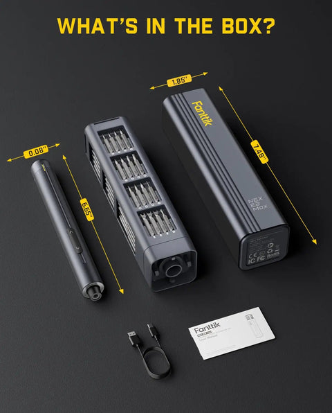 Slick Grip Cordless Electric Screwdriver Set With Heavy Duty Motor And Three Torque Modes For Fast Electronics Repair No Hassle, tools and battery.
