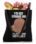 Field Tested Paleontology Tote Bag For Hunters And Collectors A Durable 16x16 Canvas Carryall with fossil motif and groceries
